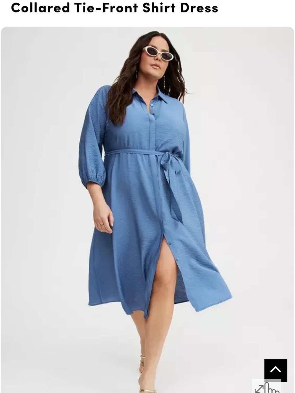 NWOT Torrid  Blue Collared Tie-Front Midi Dress